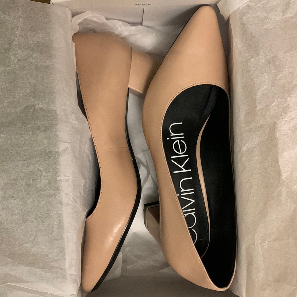 Calvin Klein Nude Nita Almond Toe Pumps